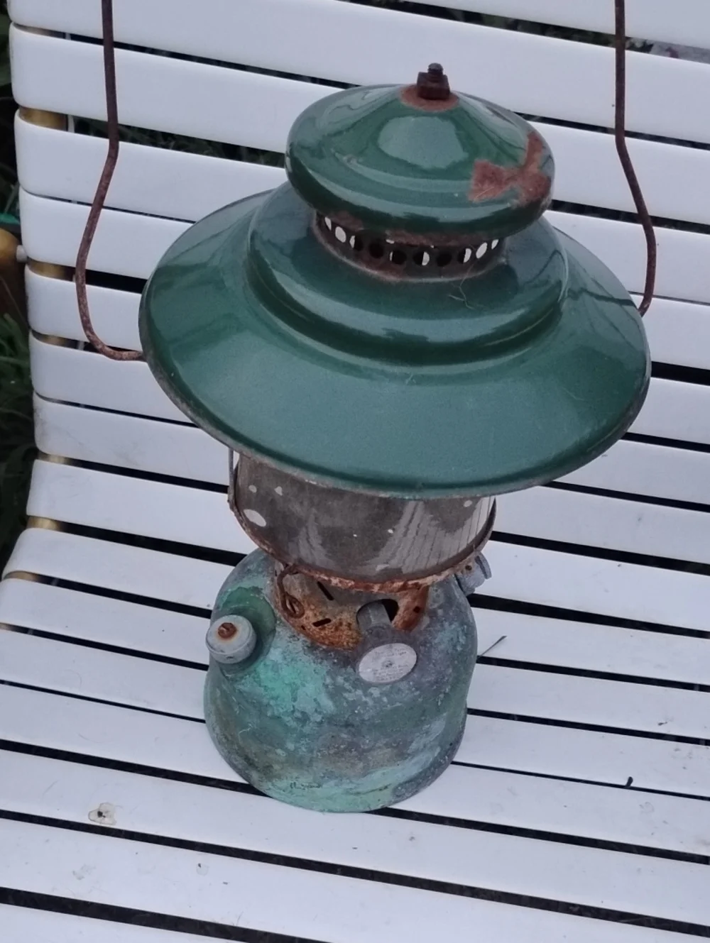 Green Vintage-Style Metal Lantern - Home Accent